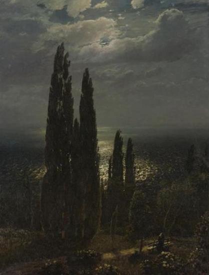 Nikolay Nikanorovich Dubovskoy Night on the Southern Shore oil painting picture